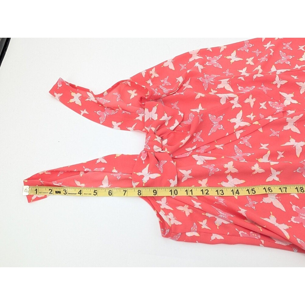 Candie’s Pink Coral Butterfly Bow Back Y2K 90s Tank Top Blouse Size Medium - Picture 5 of 11